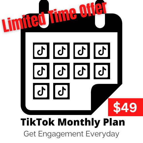 TikTok 100 000 vues + service mensuel d'engagement